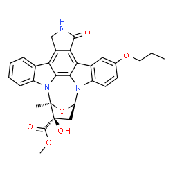 ChemSpider 2D Image | Methyl (15S,16R,18R)-16-hydroxy-15-methyl-3-oxo-23-propoxy-28-oxa-4,14,19-triazaoctacyclo[12.11.2.1~15,18~.0~2,6~.0~7,27~.0~8,13~.0~19,26~.0~20,25~]octacosa-1,6,8,10,12,20,22,24,26-nonaene-16-carboxyl
ate | C30H27N3O6