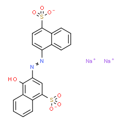 ChemSpider 2D Image | Disodium 4-hydroxy-3-[(4-sulfonato-1-naphthyl)diazenyl]-1-naphthalenesulfonate | C20H12N2Na2O7S2
