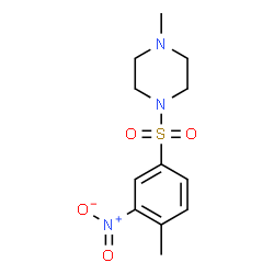 ChemSpider 2D Image | 1-METHYL-4-(4-METHYL-3-NITROBENZENESULFONYL)PIPERAZINE | C12H17N3O4S