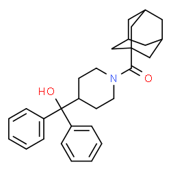 ChemSpider 2D Image | Adamantan-1-yl{4-[hydroxy(diphenyl)methyl]-1-piperidinyl}methanone | C29H35NO2