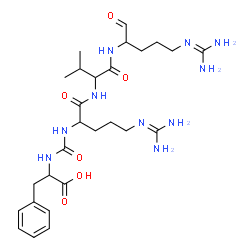 ChemSpider 2D Image | N~2~-[(1-Carboxy-2-phenylethyl)carbamoyl]-N~5~-(diaminomethylene)ornithyl-N-{5-[(diaminomethylene)amino]-1-oxo-2-pentanyl}valinamide | C27H44N10O6