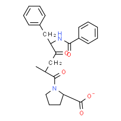 ChemSpider 2D Image | 1-[5-(Benzoylamino)-2-methyl-4-oxo-6-phenylhexanoyl]-2-pyrrolidinecarboxylate | C25H27N2O5