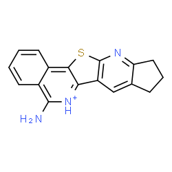 ChemSpider 2D Image | 5-Amino-9,10-dihydro-8H-cyclopenta[5',6']pyrido[3',2':4,5]thieno[3,2-c]isoquinolin-6-ium | C17H14N3S