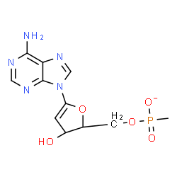 ChemSpider 2D Image | 9-[2-Deoxy-5-O-(methylphosphinato)pent-1-enofuranosyl]-9H-purin-6-amine | C11H13N5O5P