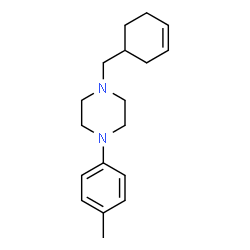 ChemSpider 2D Image | 1-(3-Cyclohexen-1-ylmethyl)-4-(4-methylphenyl)piperazine | C18H26N2