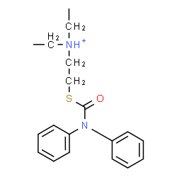 ChemSpider 2D Image | 2-[(Diphenylcarbamoyl)sulfanyl]-N,N-diethylethanaminium | C19H25N2OS