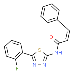 ChemSpider 2D Image | (2Z)-N-[5-(2-Fluorophenyl)-1,3,4-thiadiazol-2-yl]-3-phenylacrylamide | C17H12FN3OS