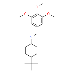 ChemSpider 2D Image | 4-(2-Methyl-2-propanyl)-N-(3,4,5-trimethoxybenzyl)cyclohexanamine | C20H33NO3