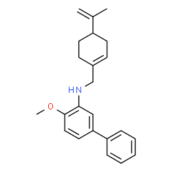 ChemSpider 2D Image | N-[(4-Isopropenyl-1-cyclohexen-1-yl)methyl]-4-methoxy-3-biphenylamine | C23H27NO