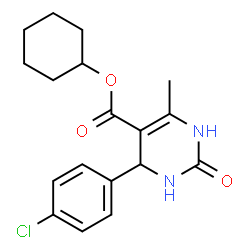 ChemSpider 2D Image | Cyclohexyl 4-(4-chlorophenyl)-6-methyl-2-oxo-1,2,3,4-tetrahydro-5-pyrimidinecarboxylate | C18H21ClN2O3