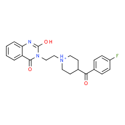 ChemSpider 2D Image | 1-[2-(2,4-Dioxo-1,4-dihydro-3(2H)-quinazolinyl)ethyl]-4-(4-fluorobenzoyl)piperidinium | C22H23FN3O3