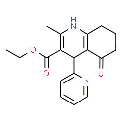 ChemSpider 2D Image | Ethyl 2-methyl-5-oxo-4-(2-pyridinyl)-1,4,5,6,7,8-hexahydro-3-quinolinecarboxylate | C18H20N2O3