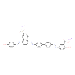 ChemSpider 2D Image | DISODIUM 2-HYDROXY-5-((4'-((4-((4-HYDROXYPHENYL)AZO)-6-SULFO-1-NAPHTHALENYL)AZO)(1,1'-BIPHENYL)-4-YL)AZO)BENZOATE | C35H22N6Na2O7S
