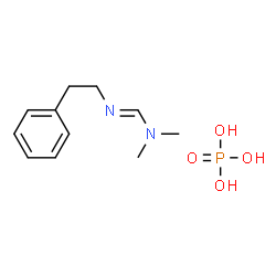 ChemSpider 2D Image | N,N-Dimethyl-N'-(2-phenylethyl)imidoformamide phosphate (1:1) | C11H19N2O4P