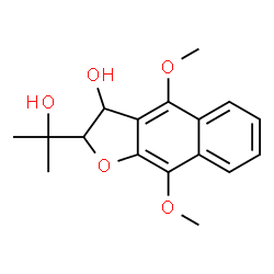 ChemSpider 2D Image | 2-(2-Hydroxy-2-propanyl)-4,9-dimethoxy-2,3-dihydronaphtho[2,3-b]furan-3-ol | C17H20O5