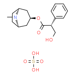 ChemSpider 2D Image | (3-endo)-8-Methyl-8-azabicyclo[3.2.1]oct-3-yl (2R)-3-hydroxy-2-phenylpropanoate sulfate (1:1) | C17H25NO7S