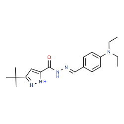 ChemSpider 2D Image | 3-tert-Butyl-N'-{(E)-[4-(diethylamino)phenyl]methylene}-1H-pyrazole-5-carbohydrazide | C19H27N5O