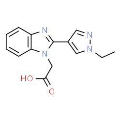 ChemSpider 2D Image | [2-(1-ethylpyrazol-4-yl)-1,3-benzodiazol-1-yl]acetic acid | C14H14N4O2