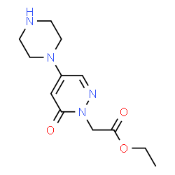 ChemSpider 2D Image | Ethyl [6-oxo-4-(1-piperazinyl)-1(6H)-pyridazinyl]acetate | C12H18N4O3