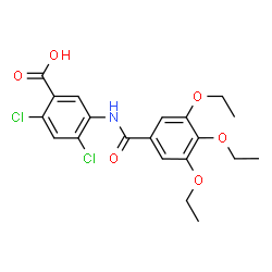 ChemSpider 2D Image | 2,4-Dichloro-5-[(3,4,5-triethoxybenzoyl)amino]benzoic acid | C20H21Cl2NO6