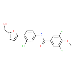 ChemSpider 2D Image | 3,5-Dichloro-N-{3-chloro-4-[5-(hydroxymethyl)-2-furyl]phenyl}-4-methoxybenzamide | C19H14Cl3NO4