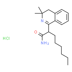 ChemSpider 2D Image | 2-(3,3-Dimethyl-3,4-dihydro-1-isoquinolinyl)octanamide hydrochloride (1:1) | C19H29ClN2O
