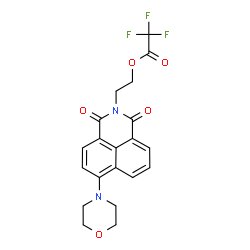 ChemSpider 2D Image | 2-[6-(4-Morpholinyl)-1,3-dioxo-1H-benzo[de]isoquinolin-2(3H)-yl]ethyl trifluoroacetate | C20H17F3N2O5