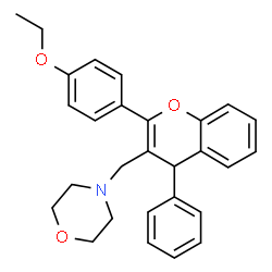 ChemSpider 2D Image | 4-[2-(4-Ethoxy-phenyl)-4-phenyl-4H-chromen-3-ylmethyl]-morpholine | C28H29NO3