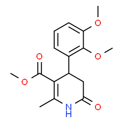 ChemSpider 2D Image | Methyl 4-(2,3-dimethoxyphenyl)-2-methyl-6-oxo-1,4,5,6-tetrahydro-3-pyridinecarboxylate | C16H19NO5