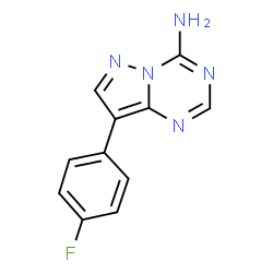 ChemSpider 2D Image | 8-(4-Fluorophenyl)pyrazolo[1,5-a][1,3,5]triazin-4-amine | C11H8FN5