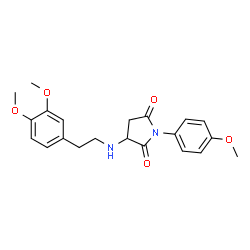 ChemSpider 2D Image | 3-{[2-(3,4-Dimethoxyphenyl)ethyl]amino}-1-(4-methoxyphenyl)-2,5-pyrrolidinedione | C21H24N2O5