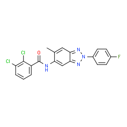 ChemSpider 2D Image | 2,3-Dichloro-N-[2-(4-fluorophenyl)-6-methyl-2H-benzotriazol-5-yl]benzamide | C20H13Cl2FN4O