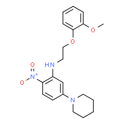 ChemSpider 2D Image | N-[2-(2-Methoxyphenoxy)ethyl]-2-nitro-5-(1-piperidinyl)aniline | C20H25N3O4