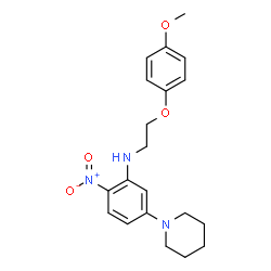 ChemSpider 2D Image | N-[2-(4-Methoxyphenoxy)ethyl]-2-nitro-5-(1-piperidinyl)aniline | C20H25N3O4