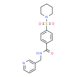ChemSpider 2D Image | 4-(1-Piperidinylsulfonyl)-N-(3-pyridinylmethyl)benzamide | C18H21N3O3S