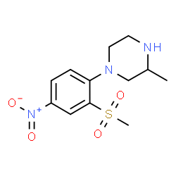 ChemSpider 2D Image | 1-(2-METHANESULFONYL-4-NITROPHENYL)-3-METHYLPIPERAZINE | C12H17N3O4S