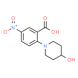 ChemSpider 2D Image | 2-(4-Hydroxy-1-piperidinyl)-5-nitrobenzoic acid | C12H14N2O5