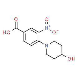 ChemSpider 2D Image | 4-(4-Hydroxy-1-piperidinyl)-3-nitrobenzoic acid | C12H14N2O5