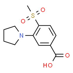 ChemSpider 2D Image | 4-(Methylsulfonyl)-3-(1-pyrrolidinyl)benzoic acid | C12H15NO4S