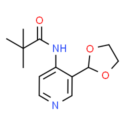 ChemSpider 2D Image | N-[3-(1,3-Dioxolan-2-yl)-4-pyridinyl]-2,2-dimethylpropanamide | C13H18N2O3