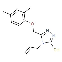 ChemSpider 2D Image | 5-[(2,4-dimethylphenoxy)methyl]-4-(prop-2-en-1-yl)-4H-1,2,4-triazole-3-thiol | C14H17N3OS
