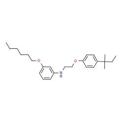 ChemSpider 2D Image | 3-(Hexyloxy)-N-{2-[4-(2-methyl-2-butanyl)phenoxy]ethyl}aniline | C25H37NO2