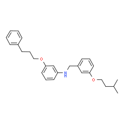 ChemSpider 2D Image | N-[3-(3-Methylbutoxy)benzyl]-3-(3-phenylpropoxy)aniline | C27H33NO2