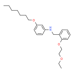 ChemSpider 2D Image | N-[2-(2-Ethoxyethoxy)benzyl]-3-(heptyloxy)aniline | C24H35NO3
