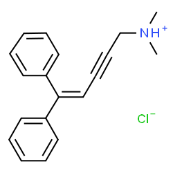 ChemSpider 2D Image | N,N-Dimethyl-5,5-diphenyl-4-penten-2-yn-1-aminium chloride | C19H20ClN