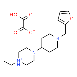 ChemSpider 2D Image | 1-Ethyl-4-[1-(2-furylmethyl)-4-piperidinyl]piperazin-1-ium hydrogen oxalate | C18H29N3O5