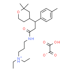 ChemSpider 2D Image | 3-{[3-(2,2-Dimethyltetrahydro-2H-pyran-4-yl)-3-(4-methylphenyl)propanoyl]amino}-N,N-diethyl-1-propanaminium hydrogen oxalate | C26H42N2O6