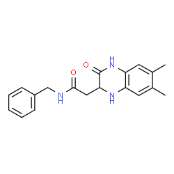 ChemSpider 2D Image | N-Benzyl-2-(6,7-dimethyl-3-oxo-1,2,3,4-tetrahydro-2-quinoxalinyl)acetamide | C19H21N3O2