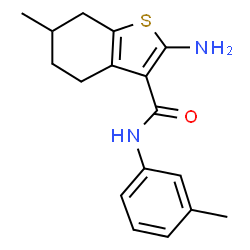 ChemSpider 2D Image | 2-Amino-6-methyl-N-(3-methylphenyl)-4,5,6,7-tetrahydro-1-benzothiophene-3-carboxamide | C17H20N2OS