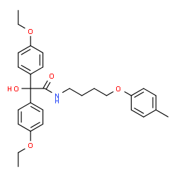 ChemSpider 2D Image | 2,2-Bis(4-ethoxyphenyl)-2-hydroxy-N-[4-(4-methylphenoxy)butyl]acetamide | C29H35NO5